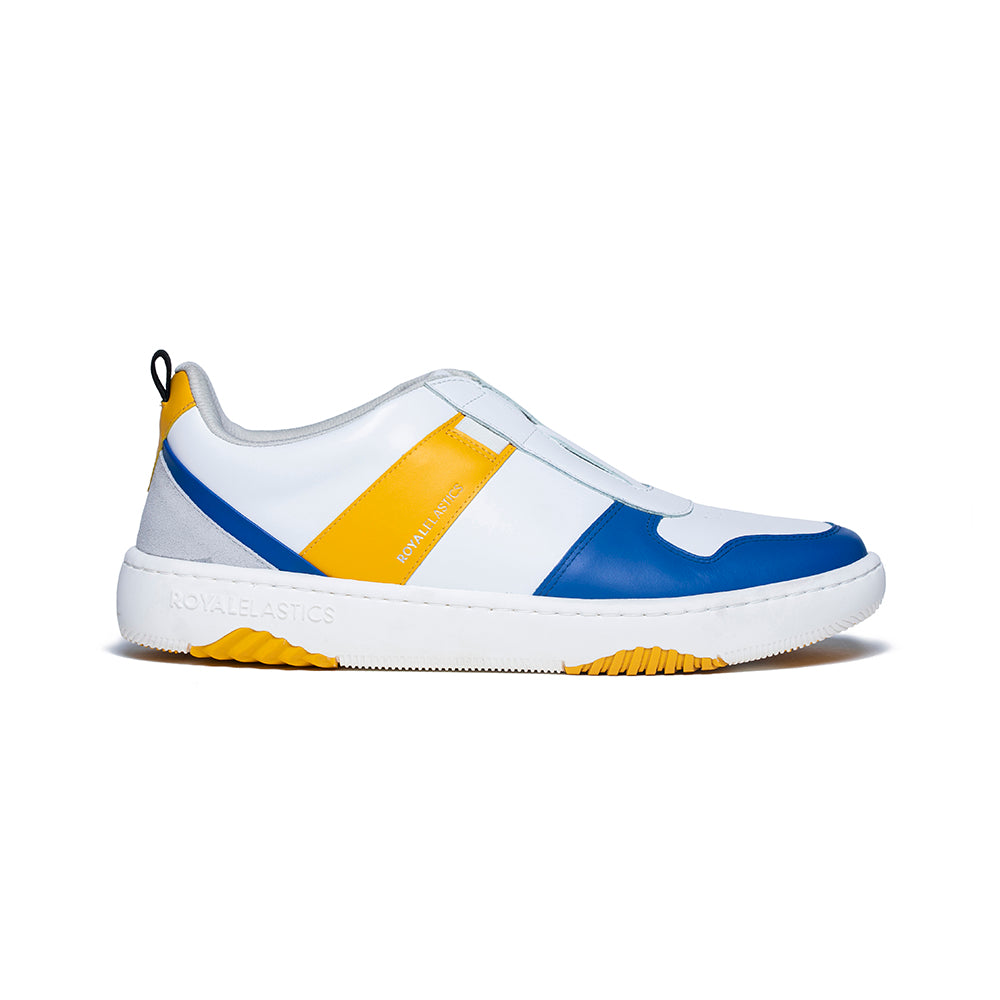 Men s Rider White Blue Yellow Leather Sneakers 06794 035