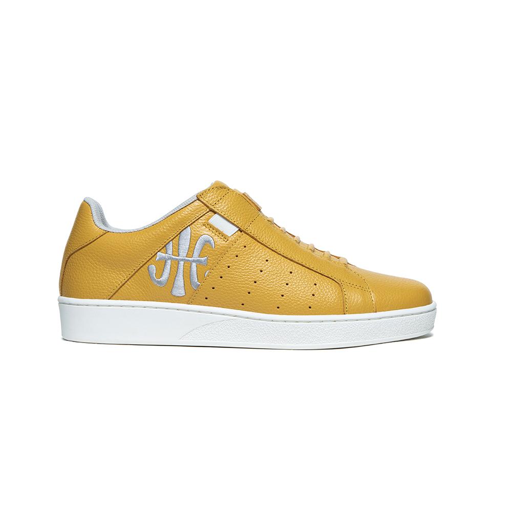 Yellow hot sale leather sneakers