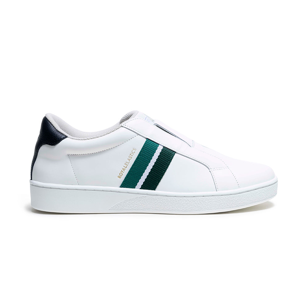 Men's Bishop White Green Black Leather Sneakers 01742-049