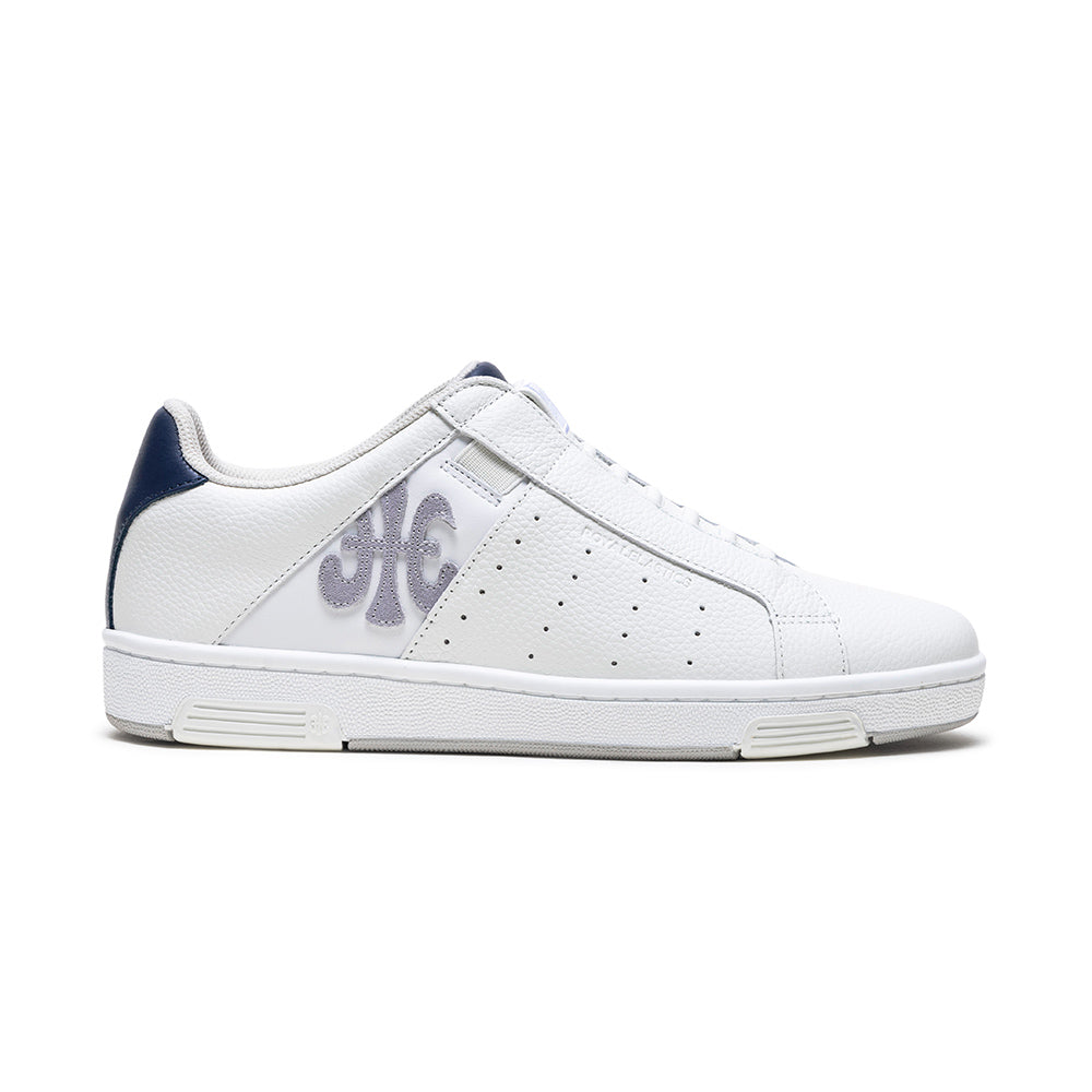 Men's Icon OG White Blue Logo Leather Sneakers 01951-005