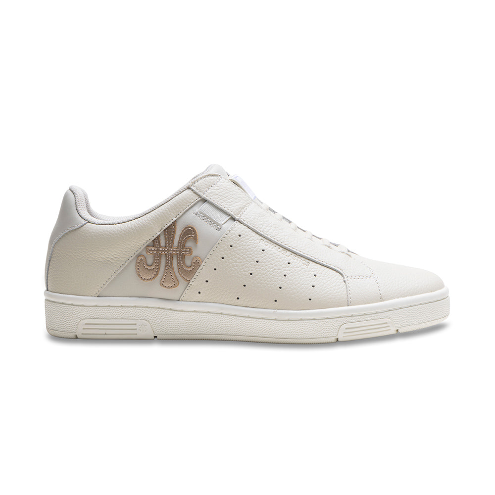 Men's Icon OG Beige Gold Logo Leather Sneakers 01951-777