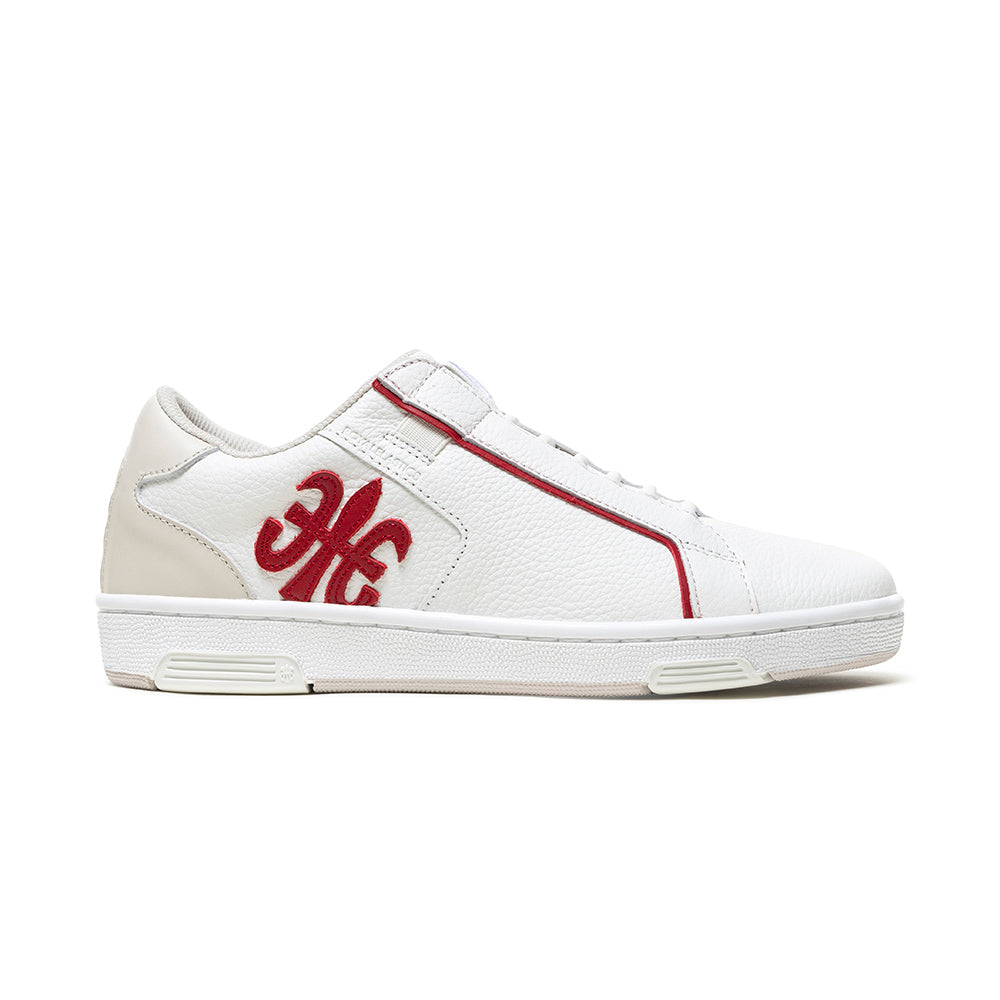 Men's Adelaide White Red Leather Sneakers 02623-015