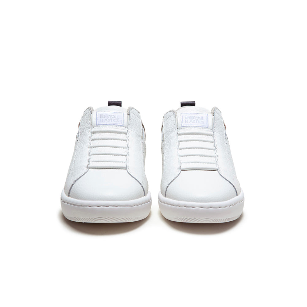 Men's Icon 2.0 White Gray Blue Logo Leather Sneakers 06542-089