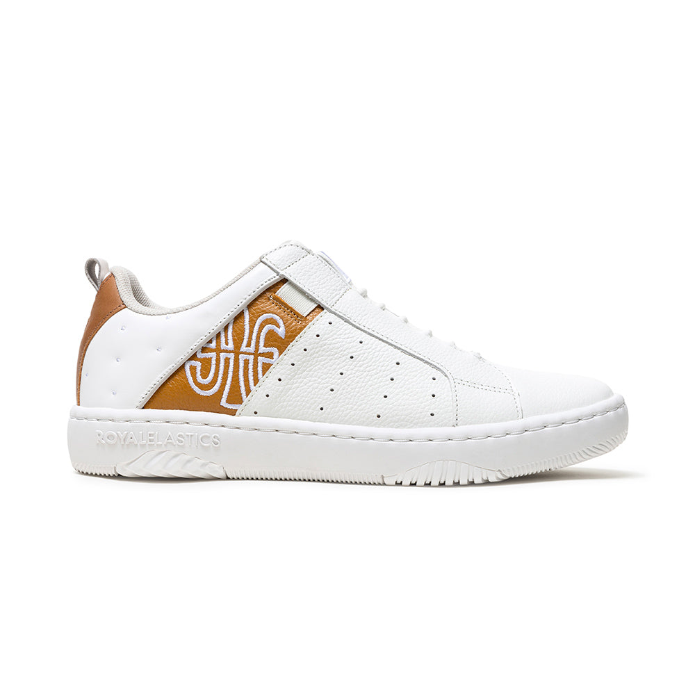 Men's Icon 2.0 White Brown Logo Leather Sneakers 06551-003