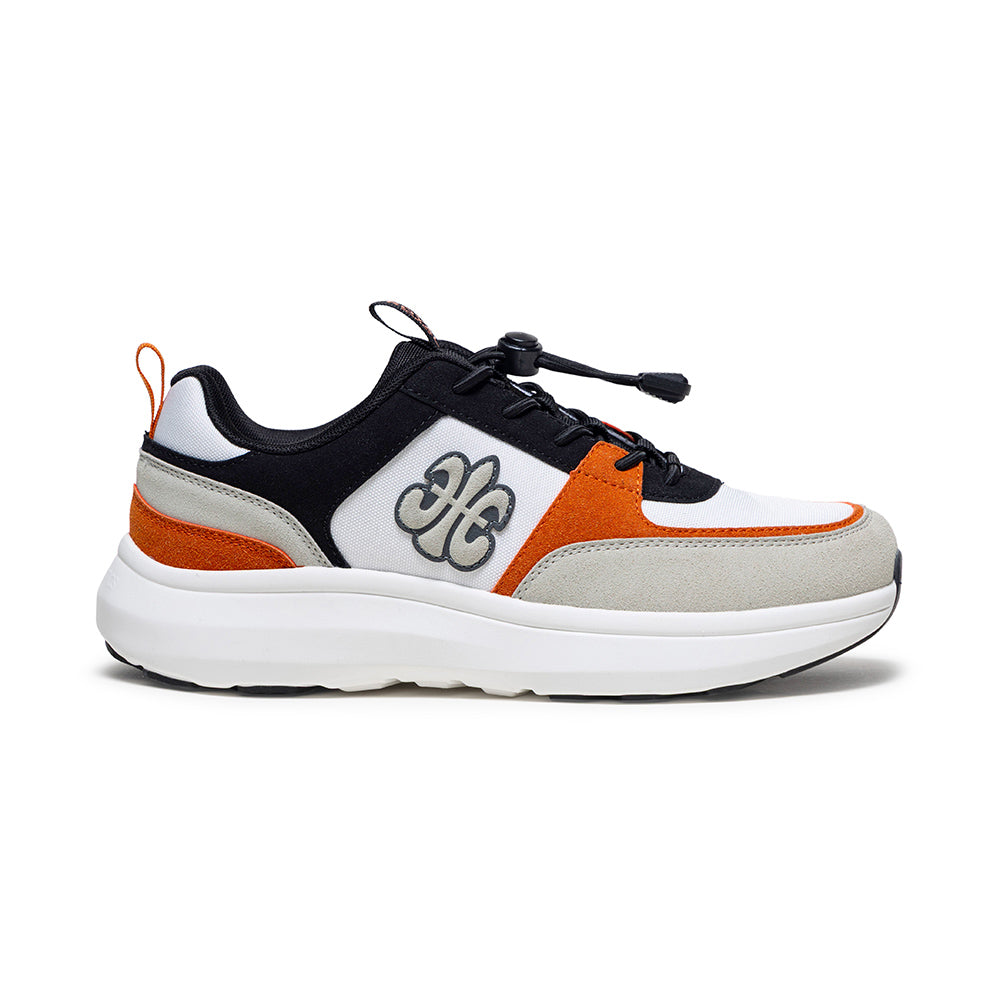 Men's Riviera White Black Orange Casual Sneakers 07843-029