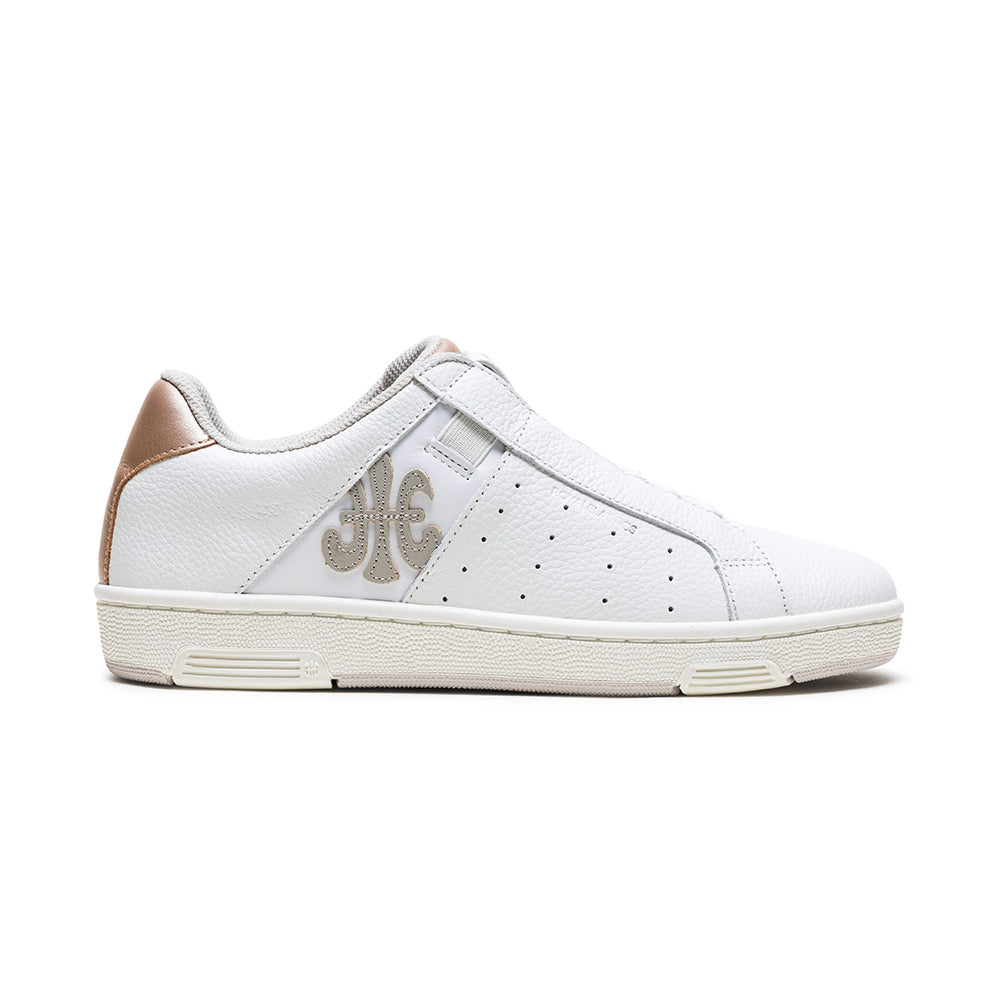 Women's Icon OG White Gold Logo Leather Sneakers 91951-070