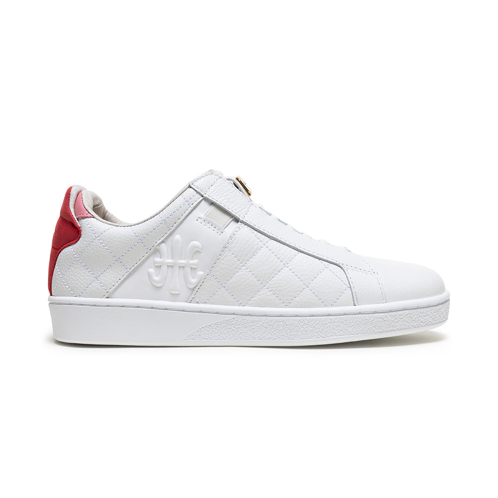 Women's Icon Lux White Red Leather Sneakers 92543-001