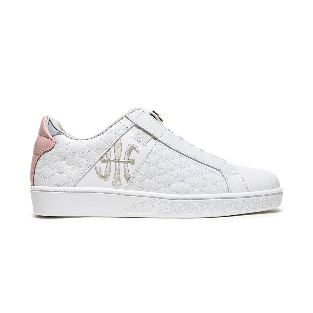 Women's Icon Lux White Pink Leather Sneakers 92551-001