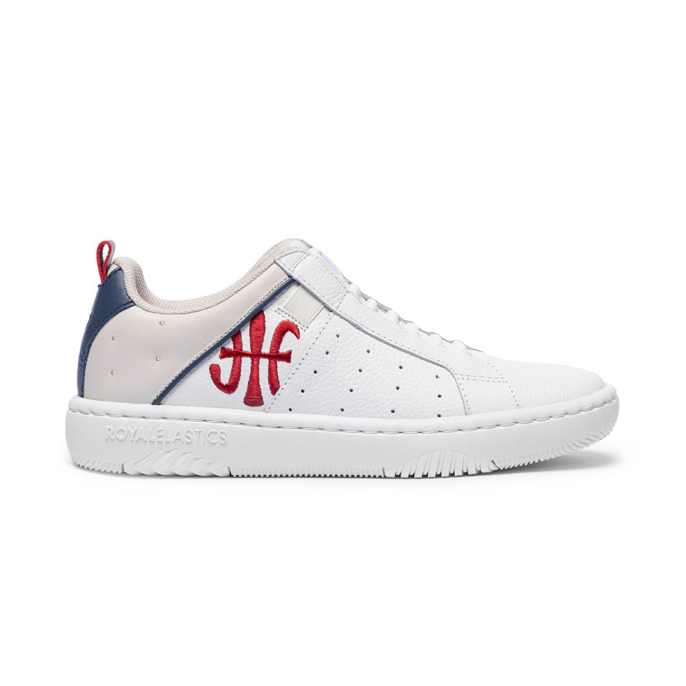 Women's Icon 2.0 White Blue Red Logo Leather Sneakers 96543-015