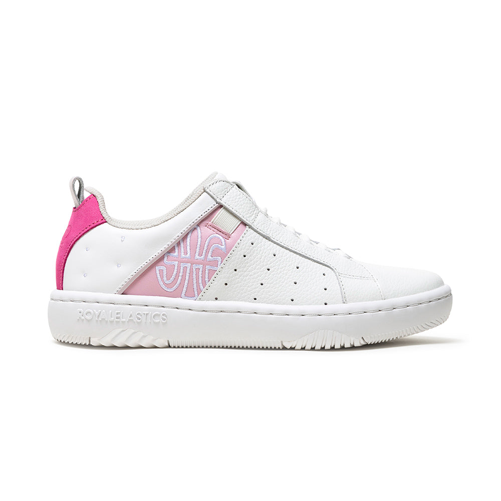 Women's Icon 2.0 White Pink Logo Leather Sneakers 96551-001