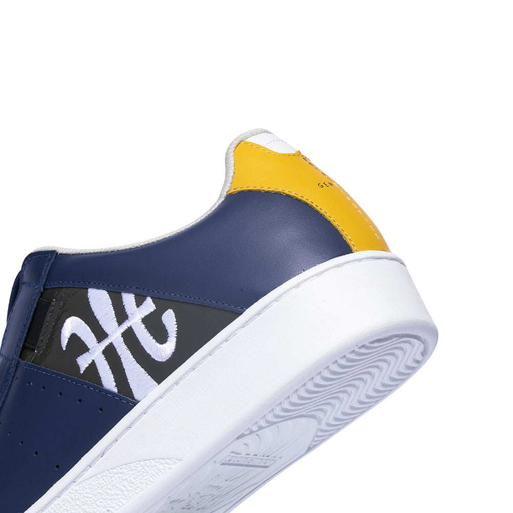 Men's Icon Genesis Blue Yellow White Leather Sneakers 01994-583 - ROYAL ELASTICS